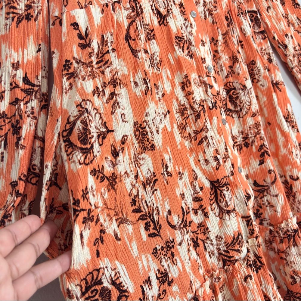 Floral Orange Midi Dress - Picture 9 of 16